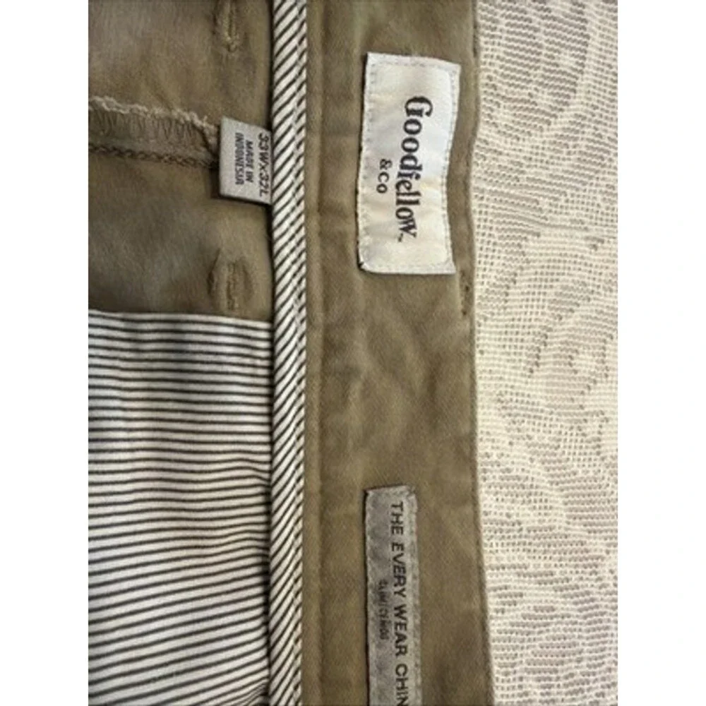 Goodfellow Co Pants Mens 34x30 Slim Fit Tan Khaki Hennepin Chino Slim